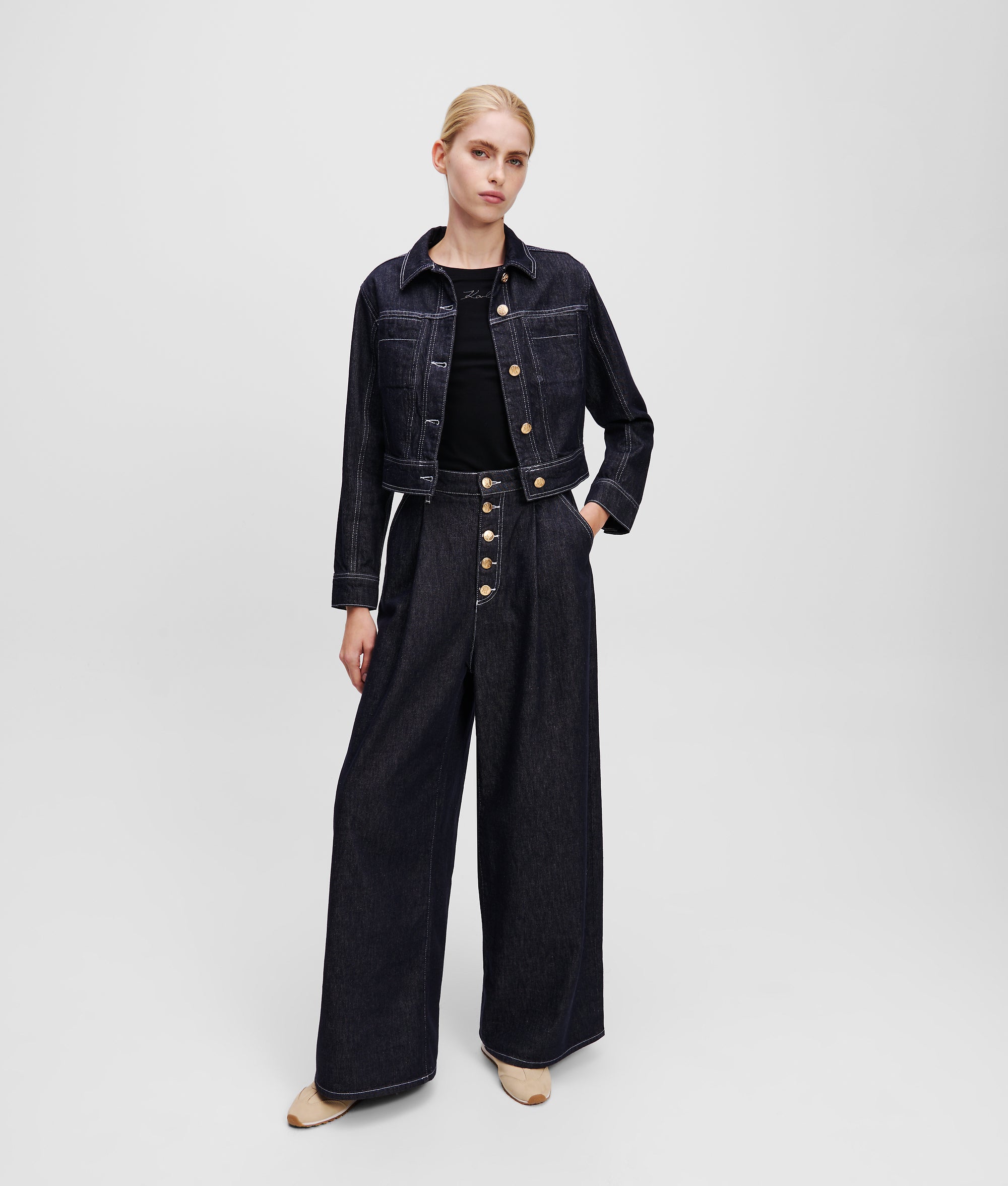 BUTTON-FLY WIDE-LEG JEANS - Image 4