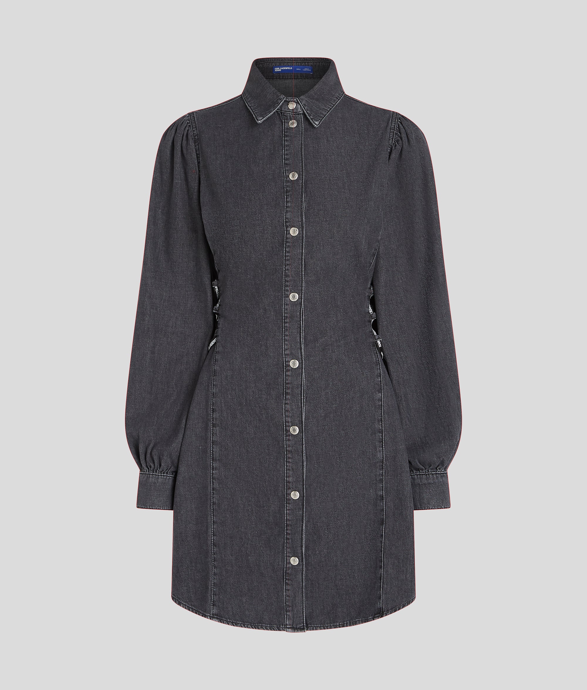 TIED WAIST DENIM SHIRT DRESS - Image 5