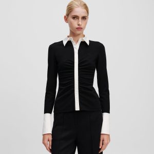 KARL ESSENTIAL LONG-SLEEVED POLO SHIRT