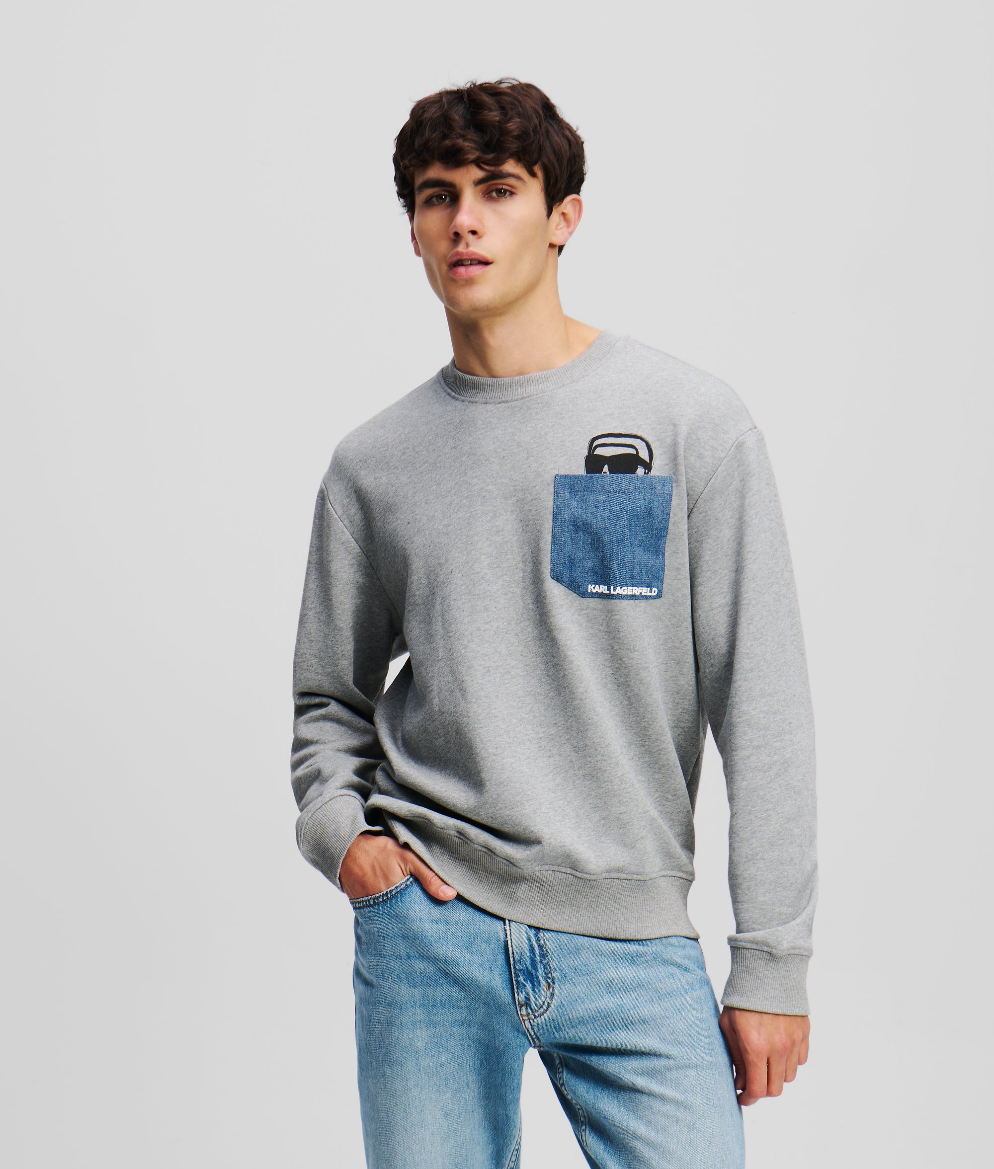 IKON DENIM POCKET SWEATSHIRT