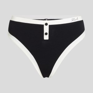 MONOCHROME HIGH-WAIST BIKINI BOTTOMS