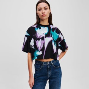 FLORAL-PRINT CROPPED T-SHIRT