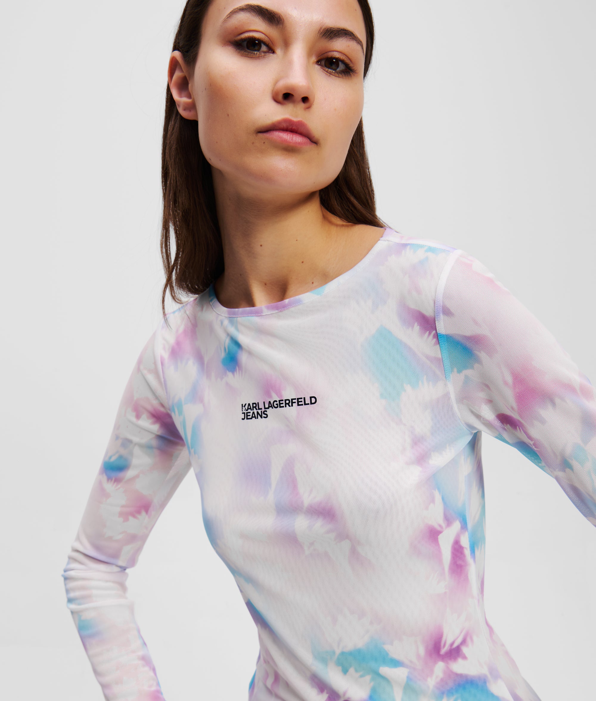 FLORAL-PRINT MESH T-SHIRT - Image 3