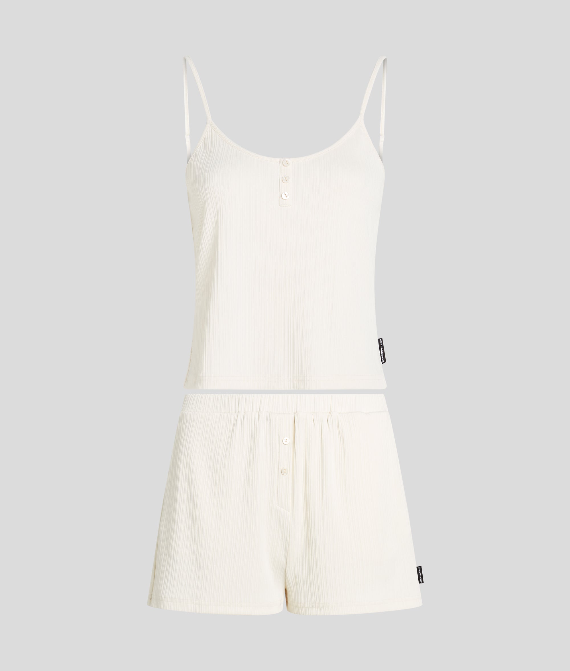 LOGO RIBBED SHORT PAJAMA SET - Image 5