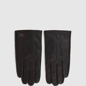 Monogram leather gloves