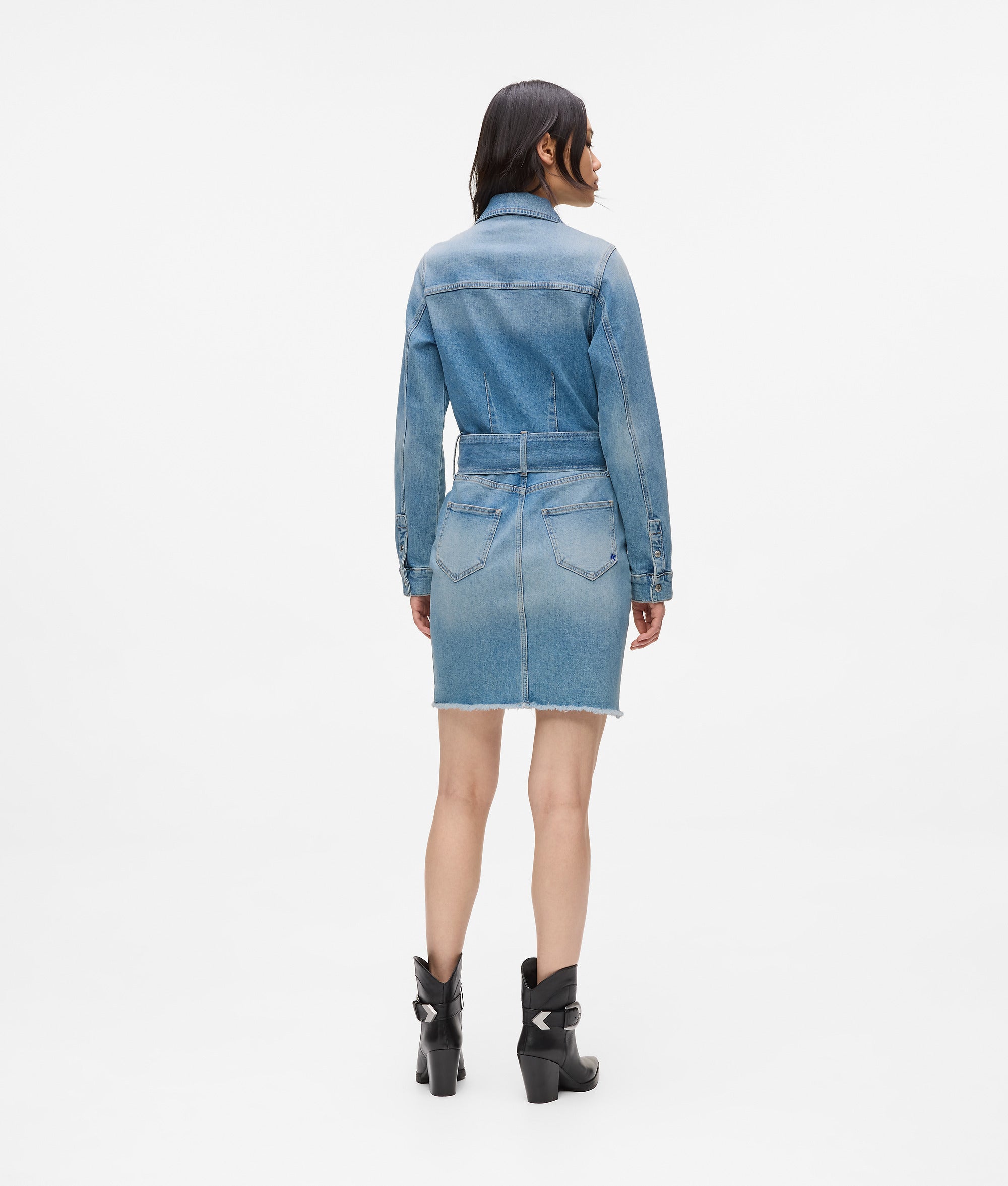 Belted denim dress - Image 3