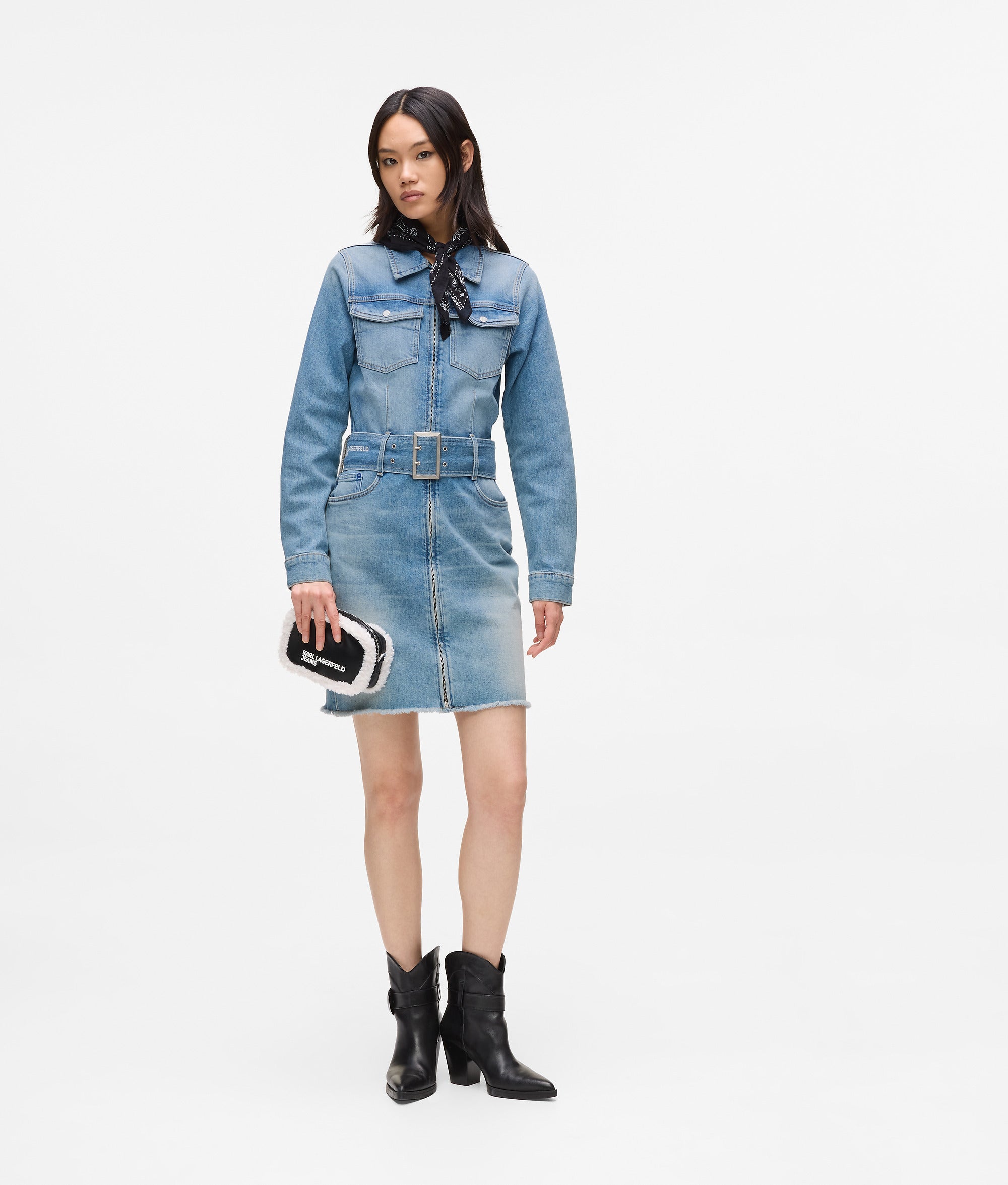 Belted denim dress - Image 4