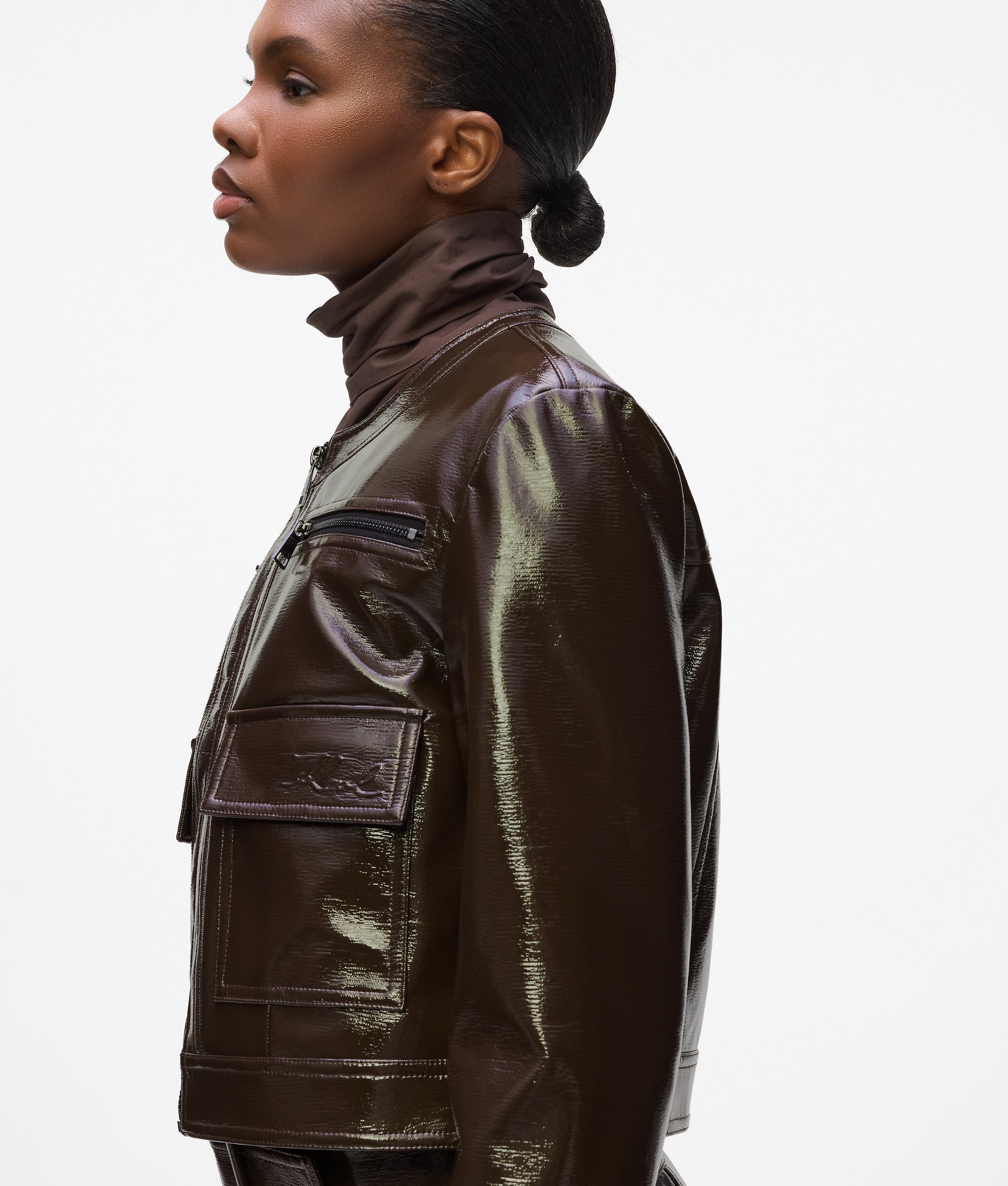 Patent faux-leather jacket - Image 2