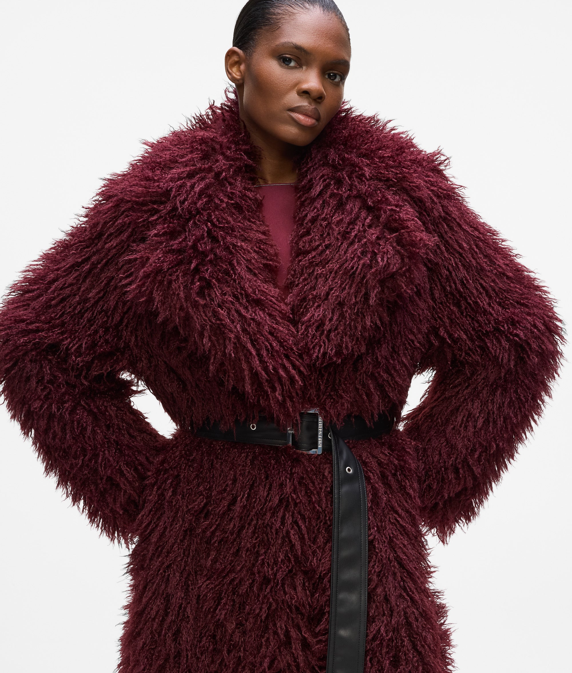 Long faux-fur coat - Image 2