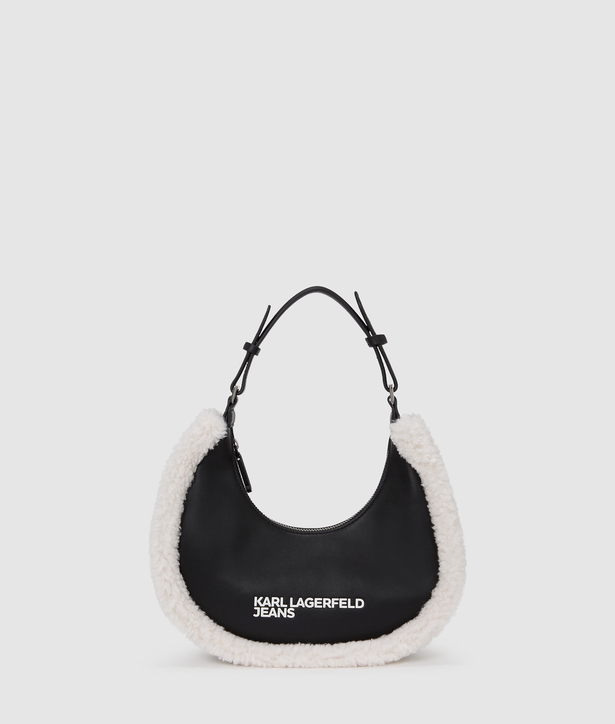 Shearling moon shoulder bag