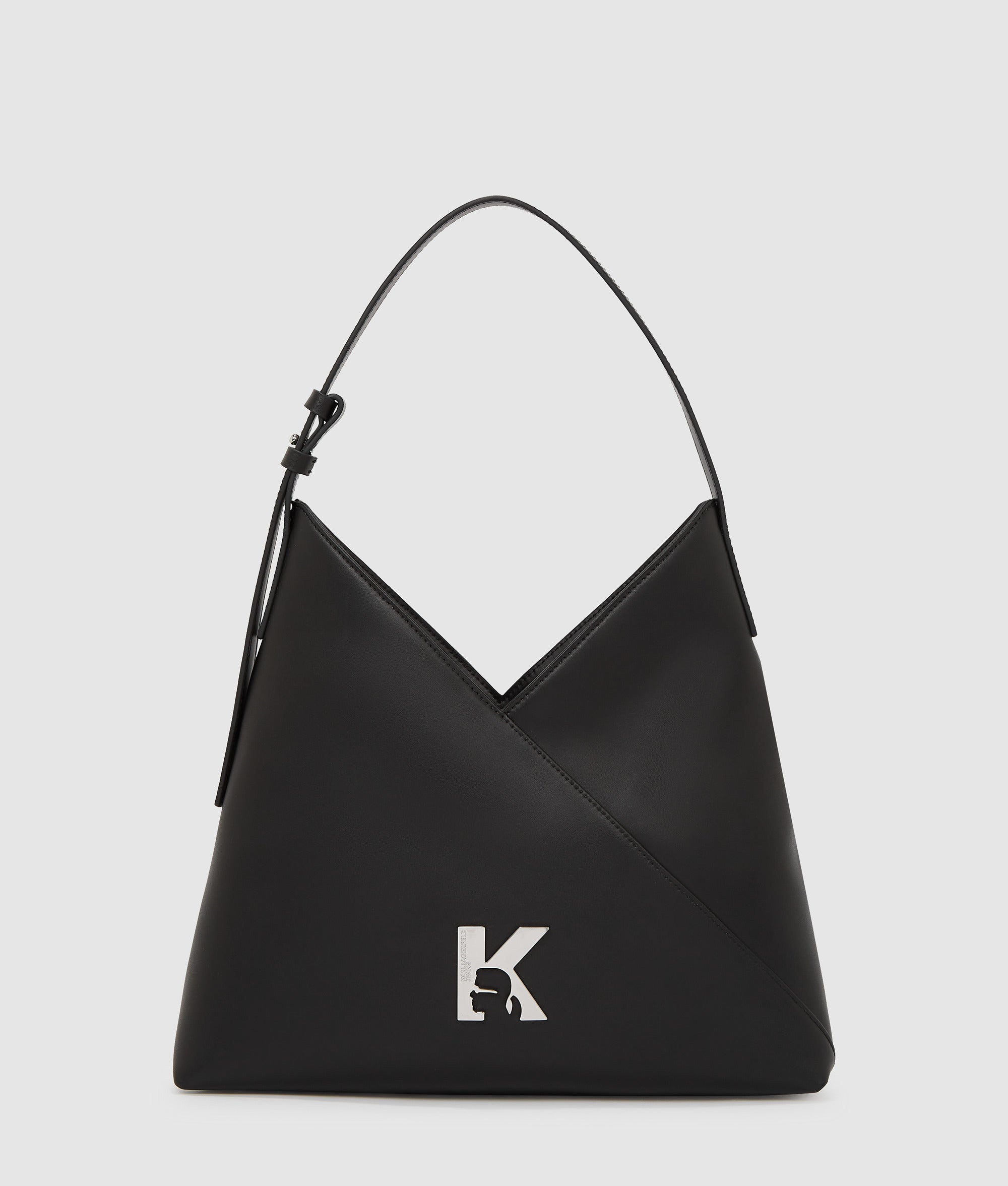 Geo leather small tote bag