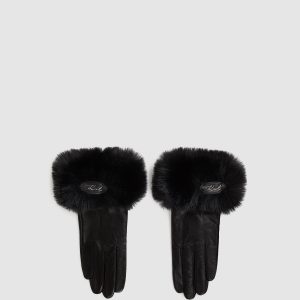 K/Signature faux-fur gloves