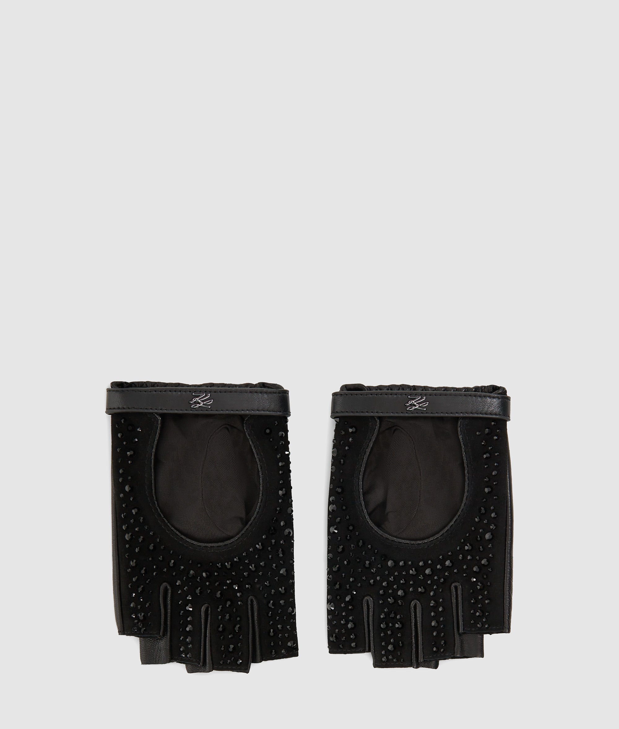 K/Autograph rhinestone fingerless gloves