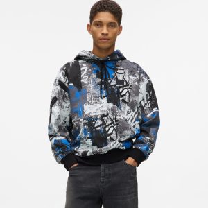 All-over paint-effect hoodie