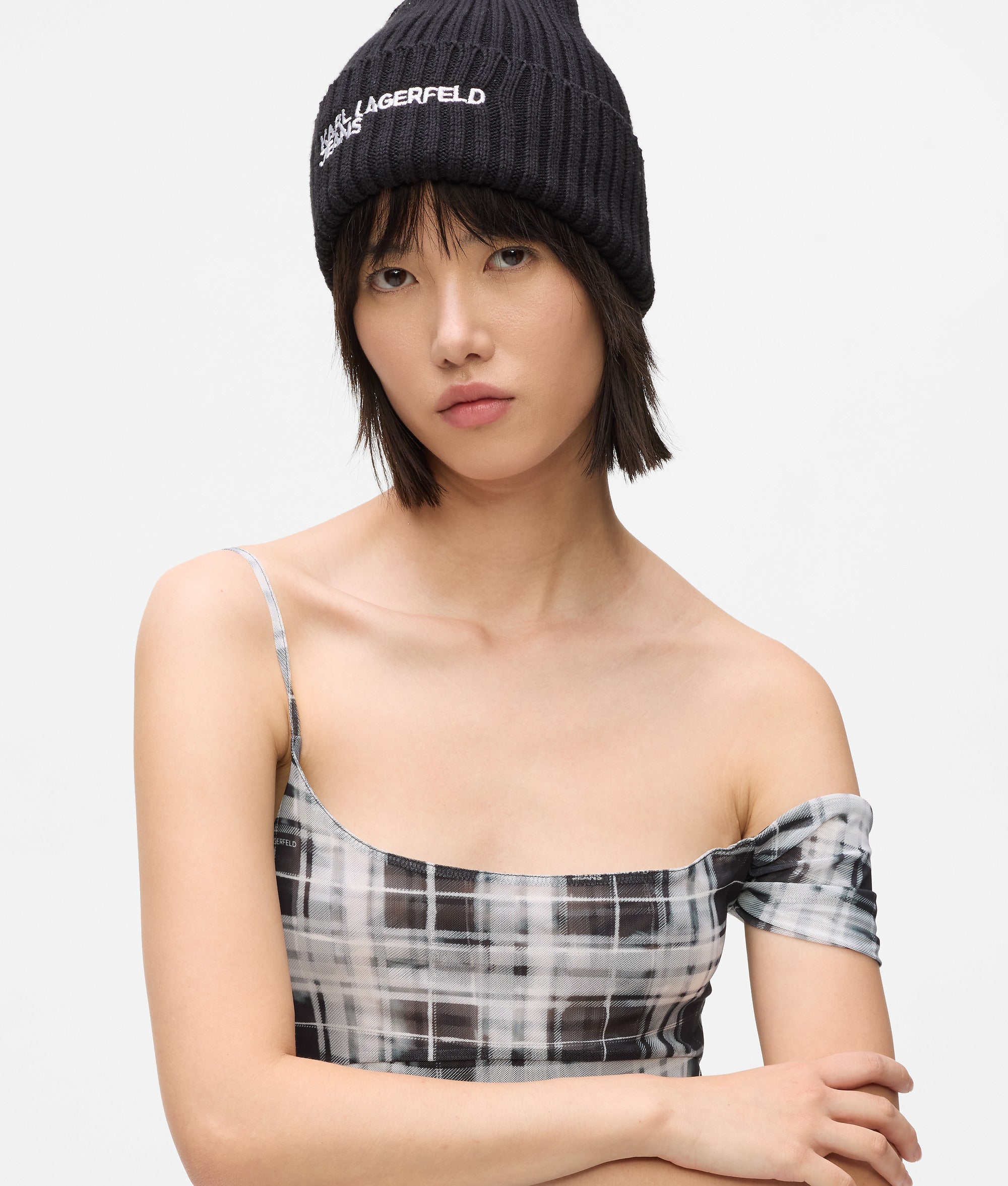 Checked mesh maxi dress - Image 2