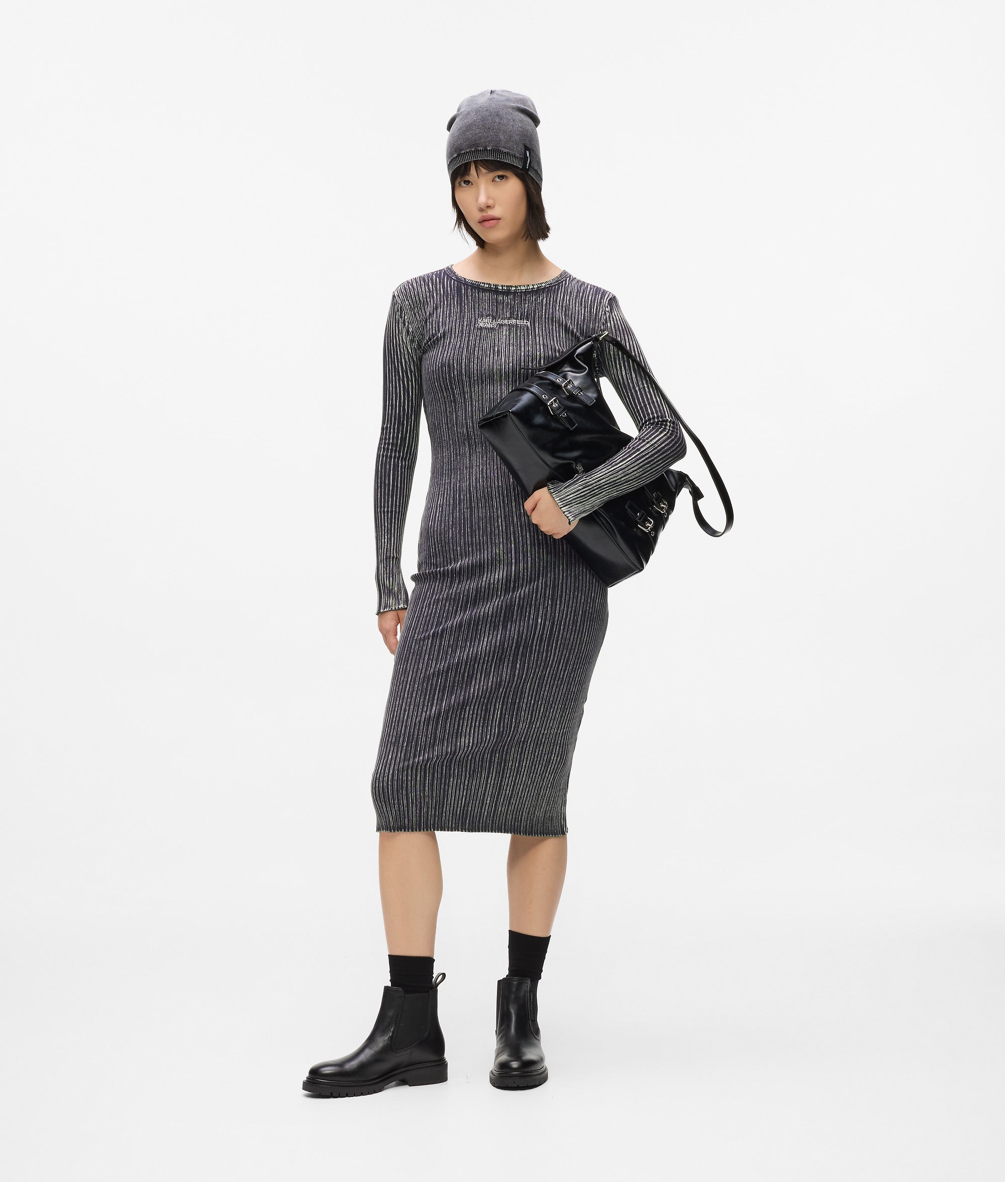 Ribbed long-sleeved dress - Image 4