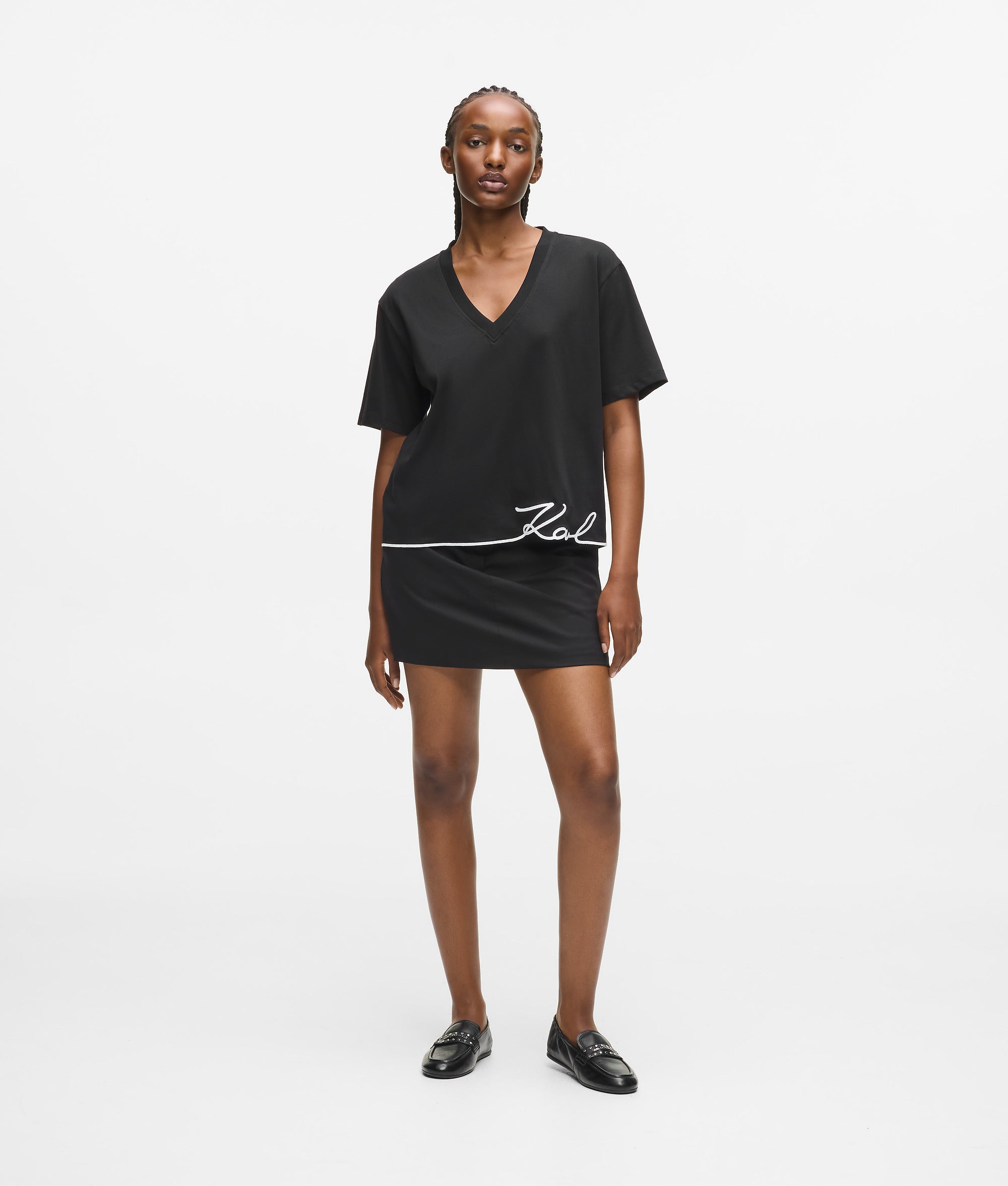 Signature hem V-neck T-shirt - Image 4