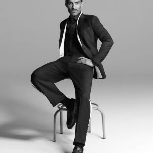 KL Studio contrast piping blazer